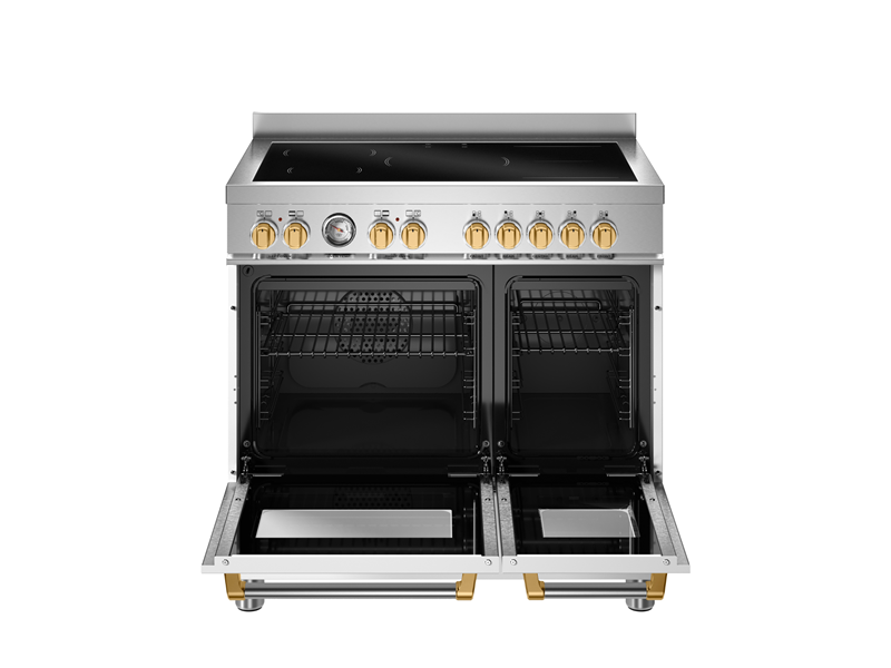 Bertazzoni MAS95I2EBGC2 90 cm induction top electric double oven Master Series- White & Gold