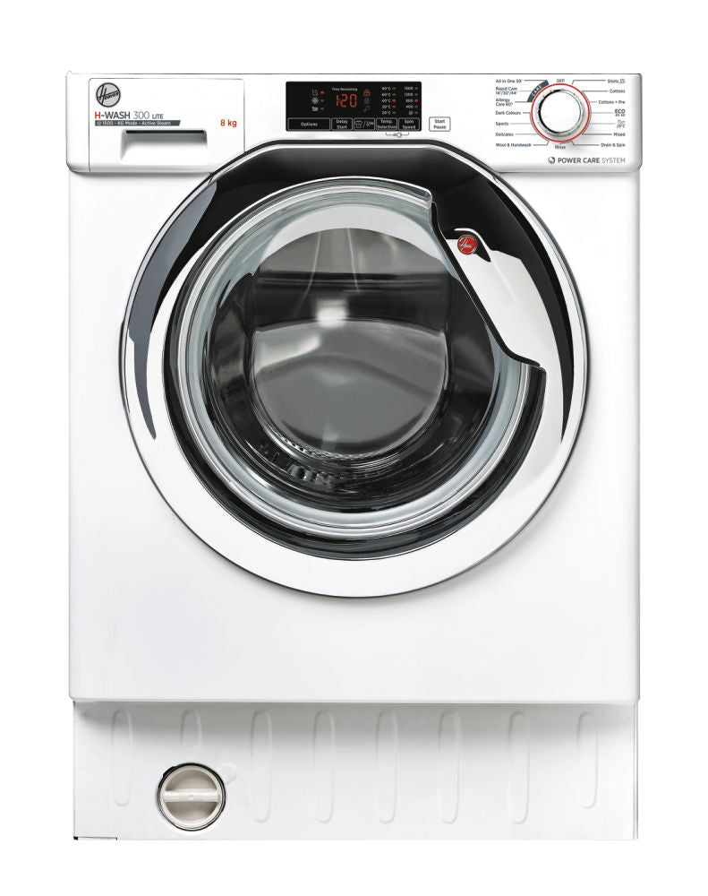 Hoover HBWS 58D1ACE-80 Fully Integrated Washine Machine 8kg, 1500rpm, white & chrome