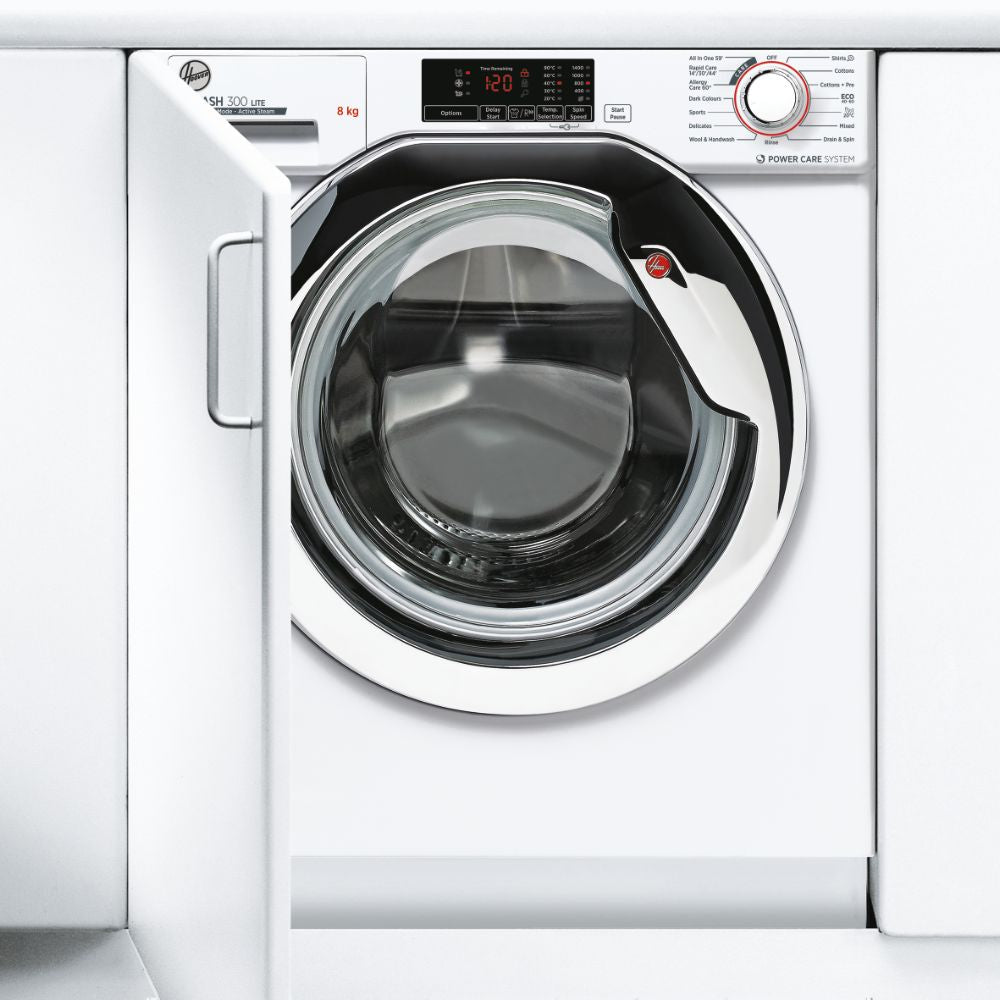 Hoover HBWS 58D1ACE-80 Fully Integrated Washine Machine 8kg, 1500rpm, white & chrome