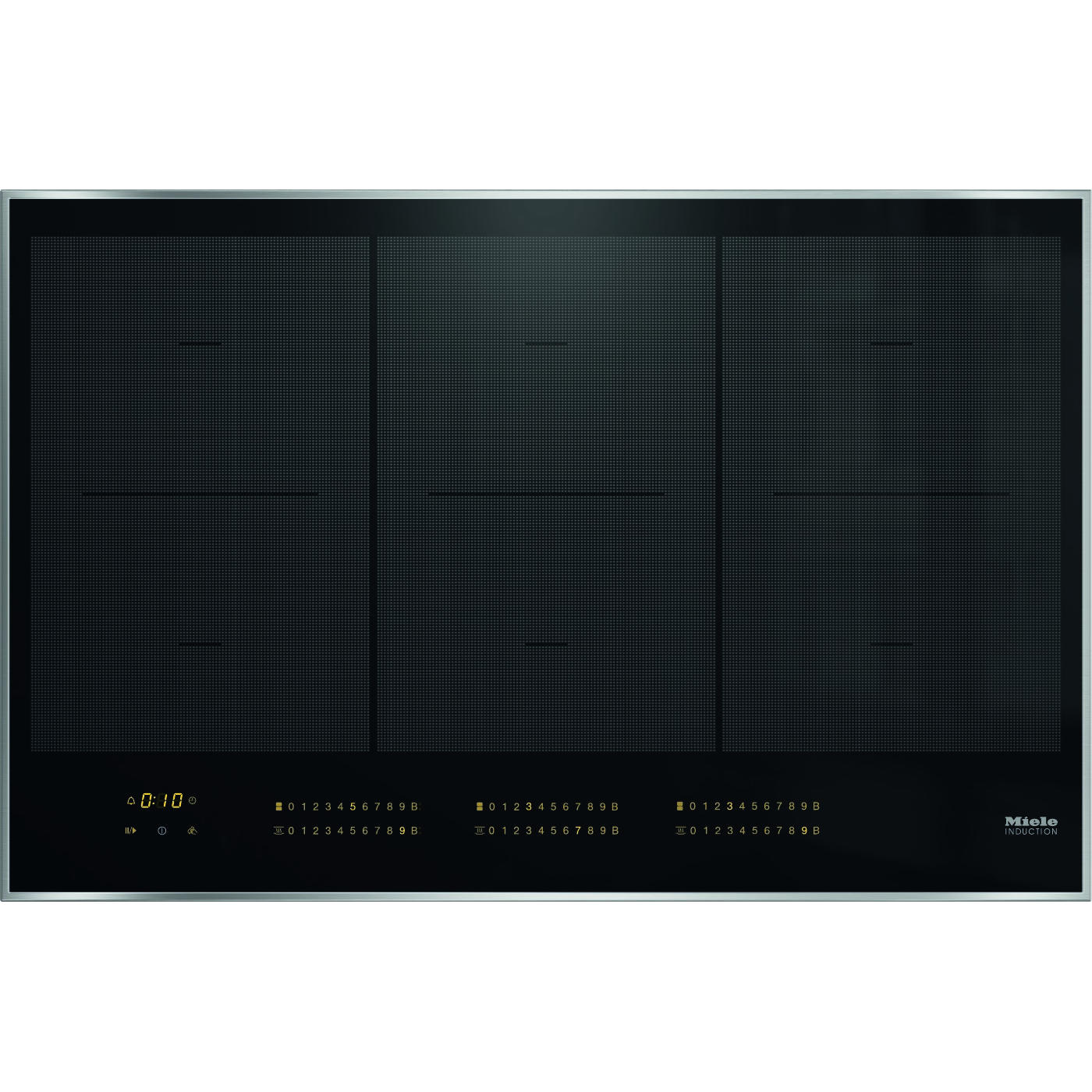 Miele 80cm 6 Cooking Zones Induction Hob KM 7575 FR Stainless steel bezel with Black glass