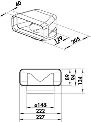Airforce F-UR 150 deflector 90° White-4043002