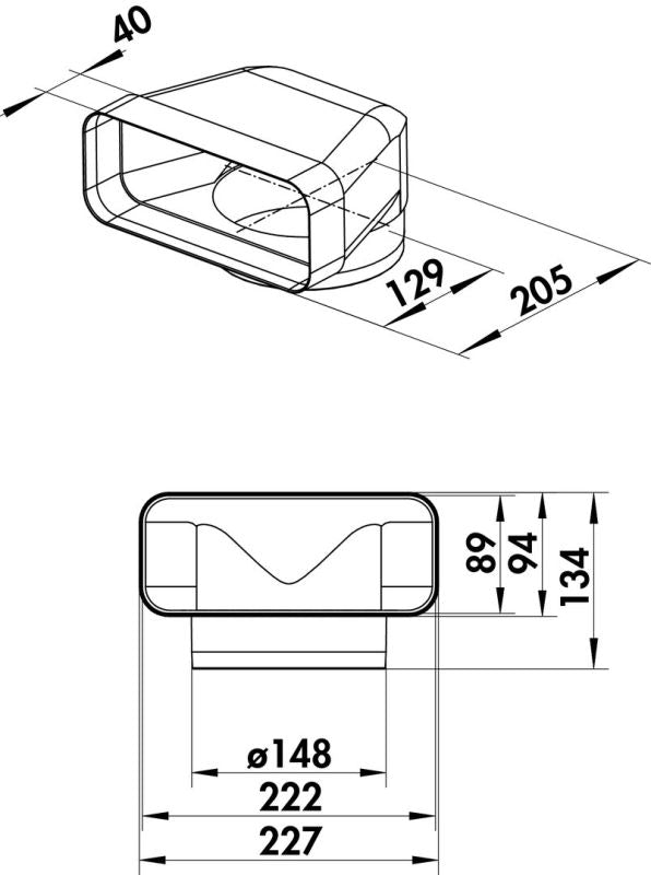 Airforce F-UR 150 deflector 90° White-4043002