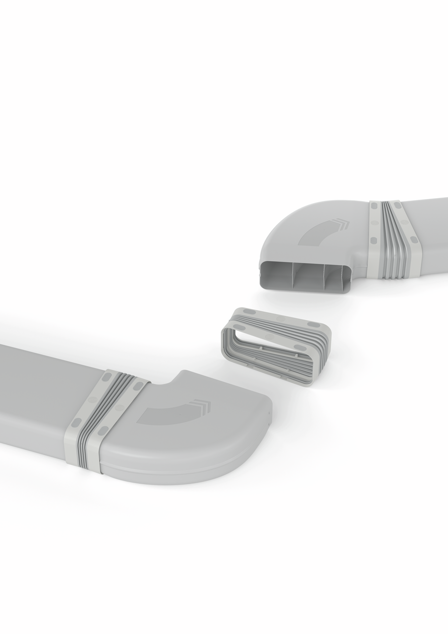 Naber 4051006 PRIME flow P-RBH 150 pipe bend horizontal 90°, light grey