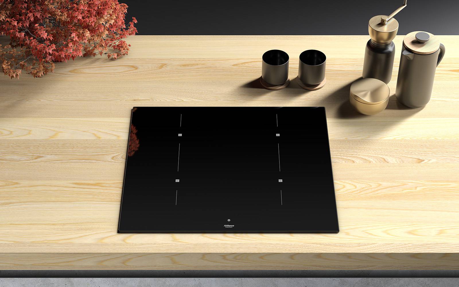 Airforce Smart 60cm Induction Hob with touch control slider & 2 bridgable zones