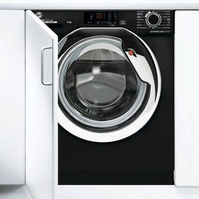 Clearance HOOVER HBWS49D3ACBE-80 Built-in 9kg 1400rpm Washing Machine-Black