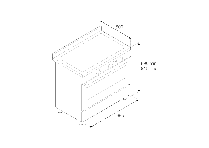 Bertazzoni 90 cm 5-burner electric oven Master Series-Bianco (White)