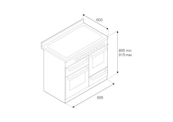 Bertazzoni 100 cm induction top electric triple oven Master Series-Bianco (White)