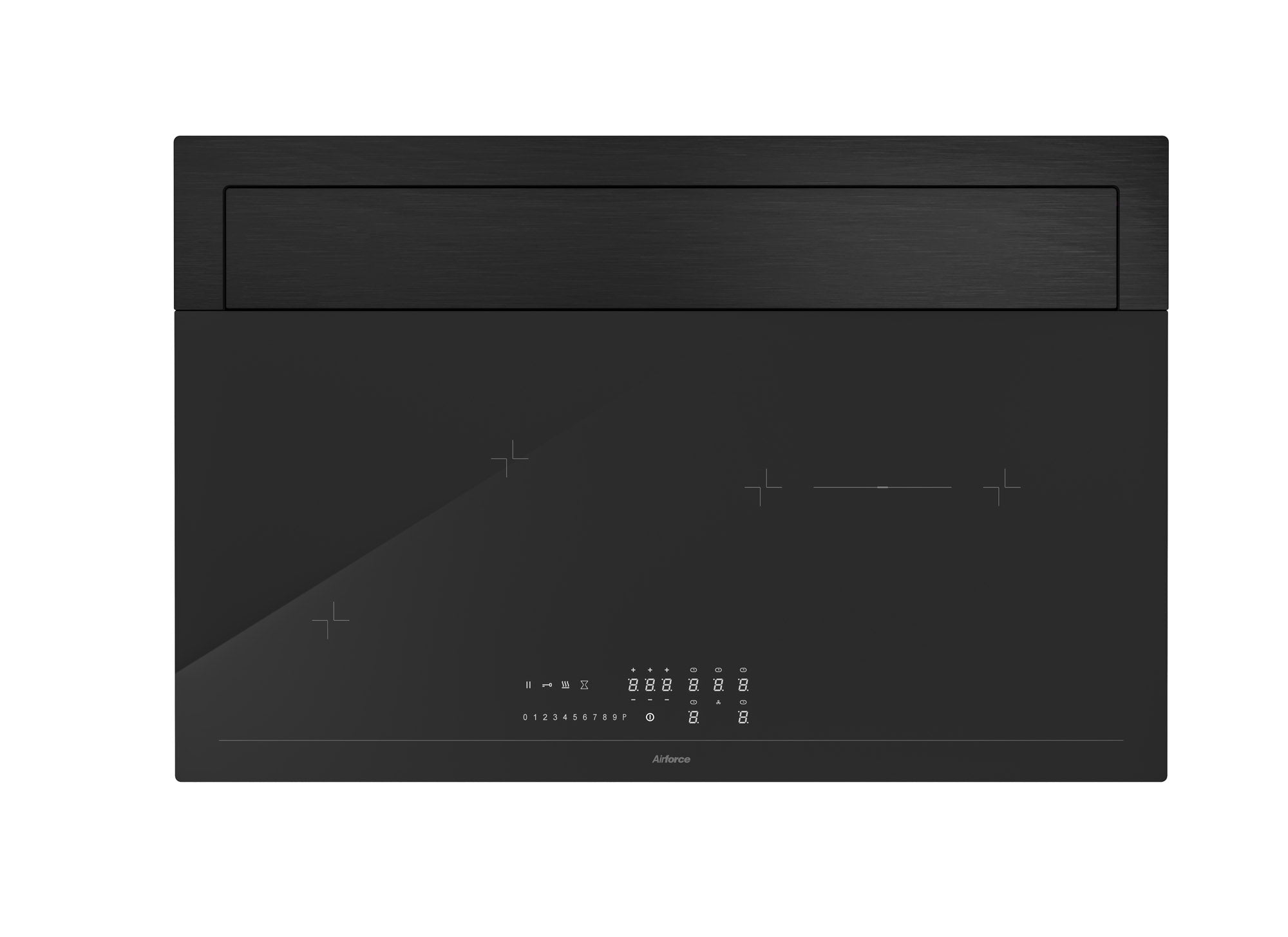 Airforce Slim 80cm Rear Venting Matte Black Induction hob with On-Board Motor- Filtering Version,5 Year Warranty.