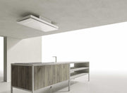 Airforce F207 EASYFIT 100cm Ceiling Mounted Filtering Cooker Hood with Remote Control in Complete White Steel & Glass Finish