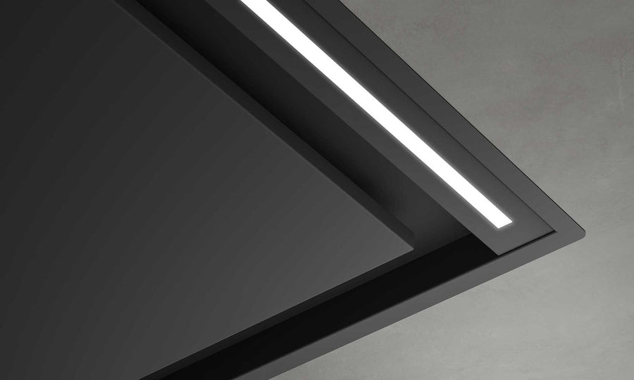 Airforce SILHOUETTE EASY UP Standard Motor 100cm Ceiling Mounted Cooker Hood with Remote Control in Black Steel Finish