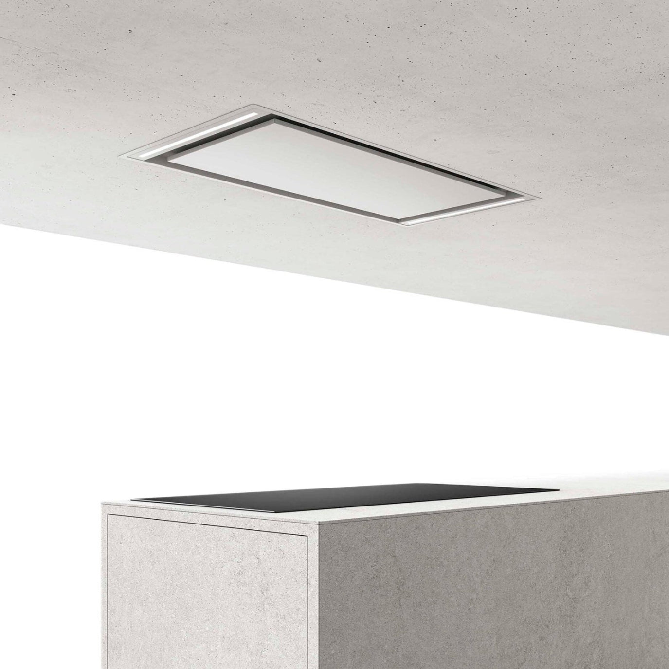 Airforce Silhouette Easy Up 100cm Ceiling Mounted Cooker Hood In White Steel  Finish