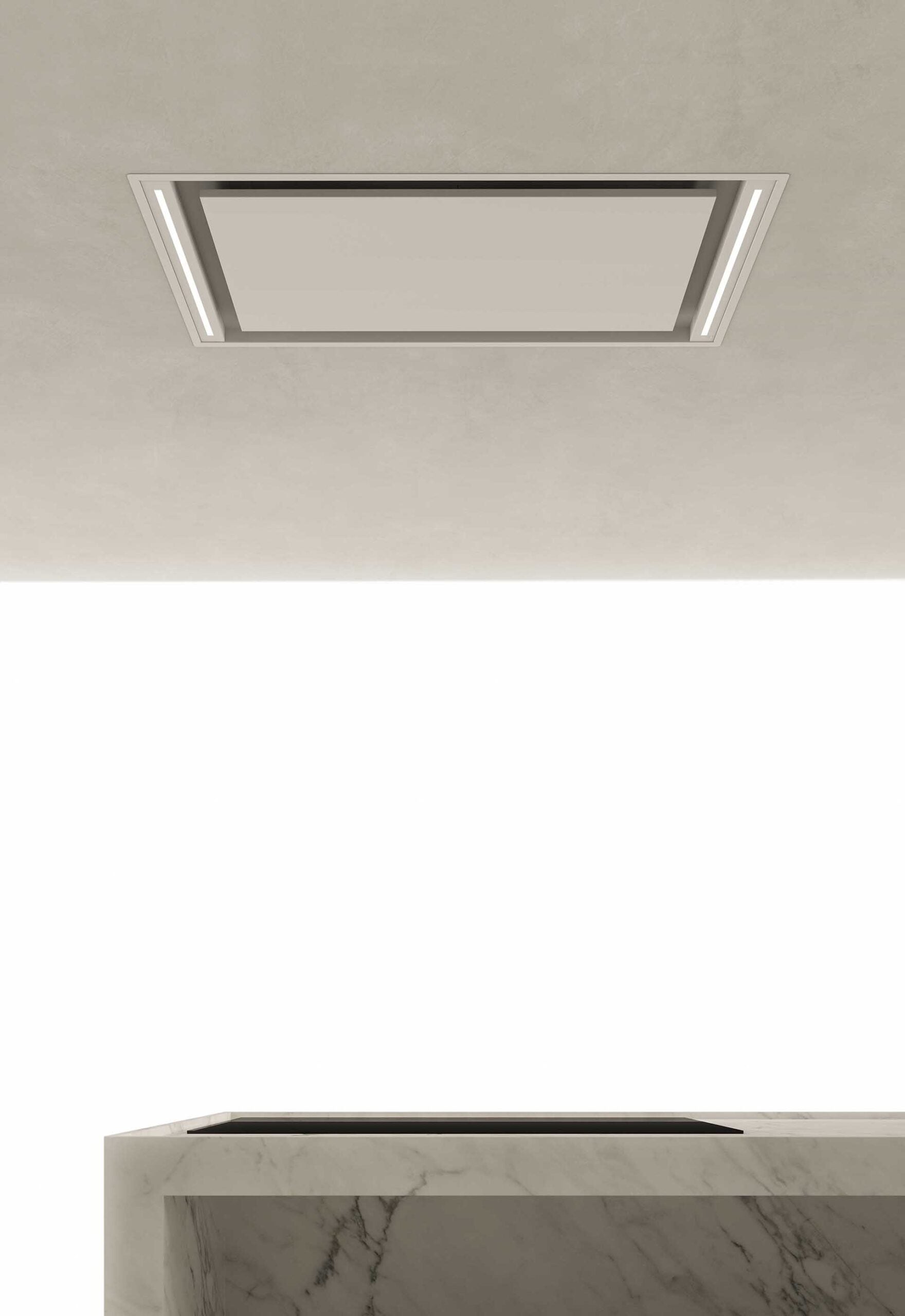 Airforce SILHOUETTE EASY UP Standard Motor 100cm Ceiling Mounted Cooker Hood with Remote Control in White Steel Finish