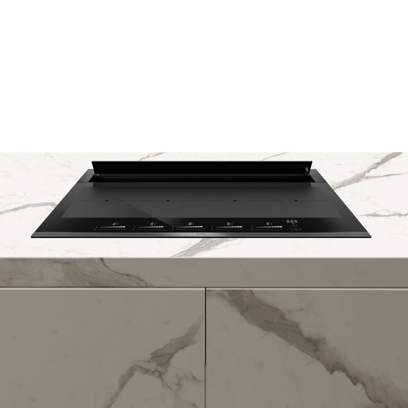 Airforce Innova Slim Pro 90cm Filtering Induction hob with rear downdraft extraction with on-board motor, slider touch controls