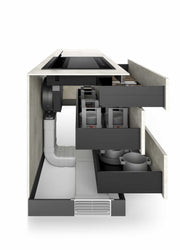 Airforce Plus Petra 90cm Matte Black Induction Hob with Rear Venting & Vertical Motor-Filtering Version-5 Year Warranty