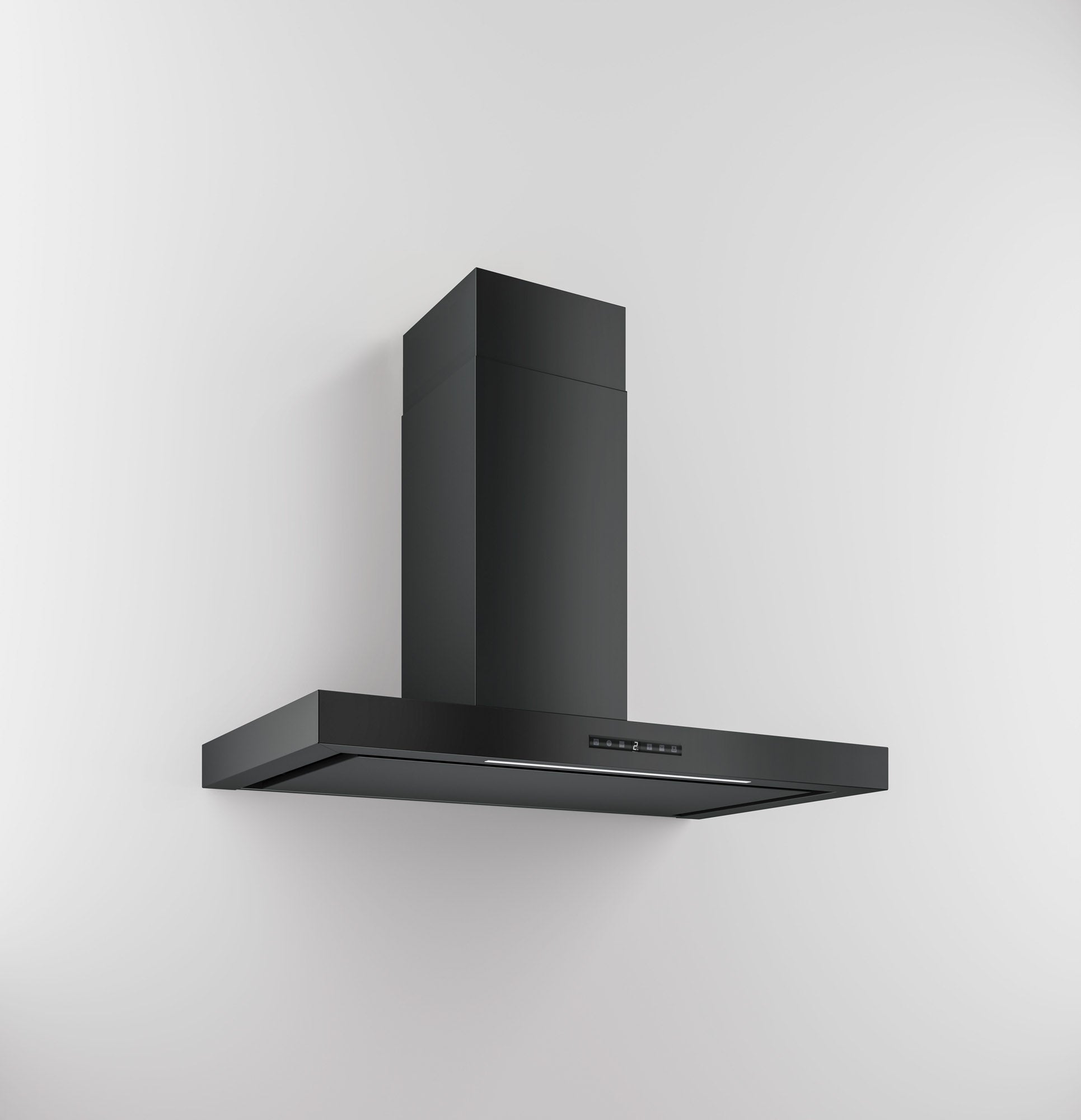 Airforce Shape 120cm Wall mounted cooker hood with Touch control, Integra ready in satin black finish