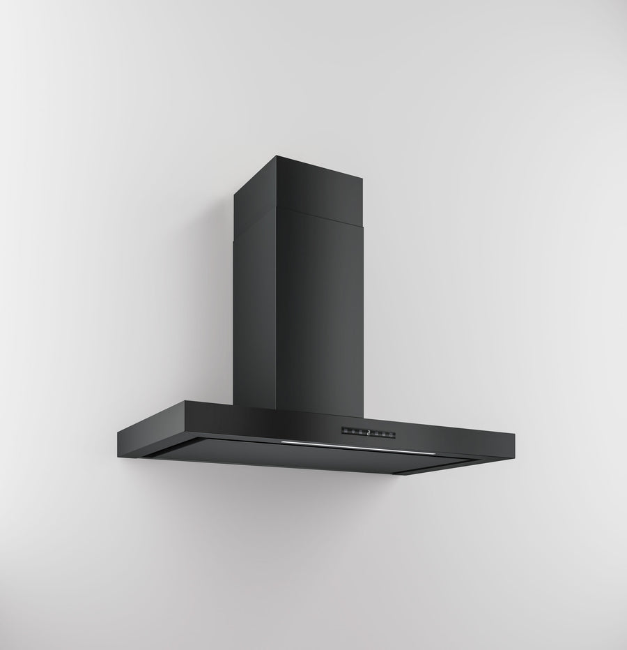Airforce Shape 120cm Wall mounted cooker hood with Touch control, Integra ready in satin black finish
