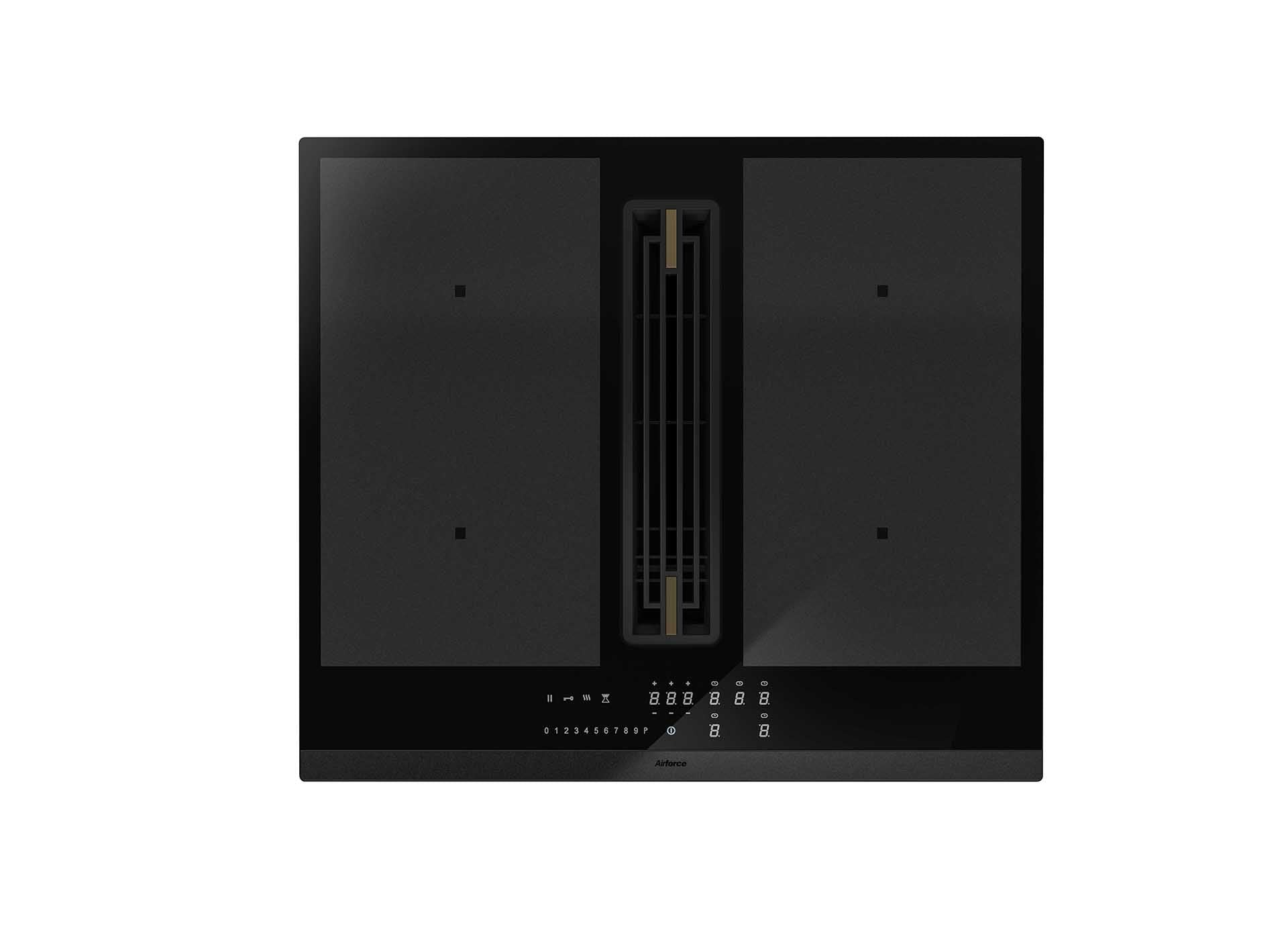 Airforce Artis Plus 60cm Induction hob with central downdraft & on-board motor with scratch resistance glass