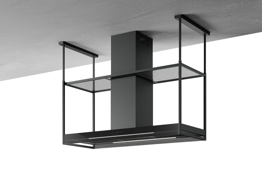Airforce ANTARES 140cm Island Cooker Hood with Touch Controls in Black Steel Finish