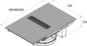 Airforce Innova Artis Plus 80cm Central Venting Induction Hob with On-board Motor-Externally Ducted-5 Year Warranty