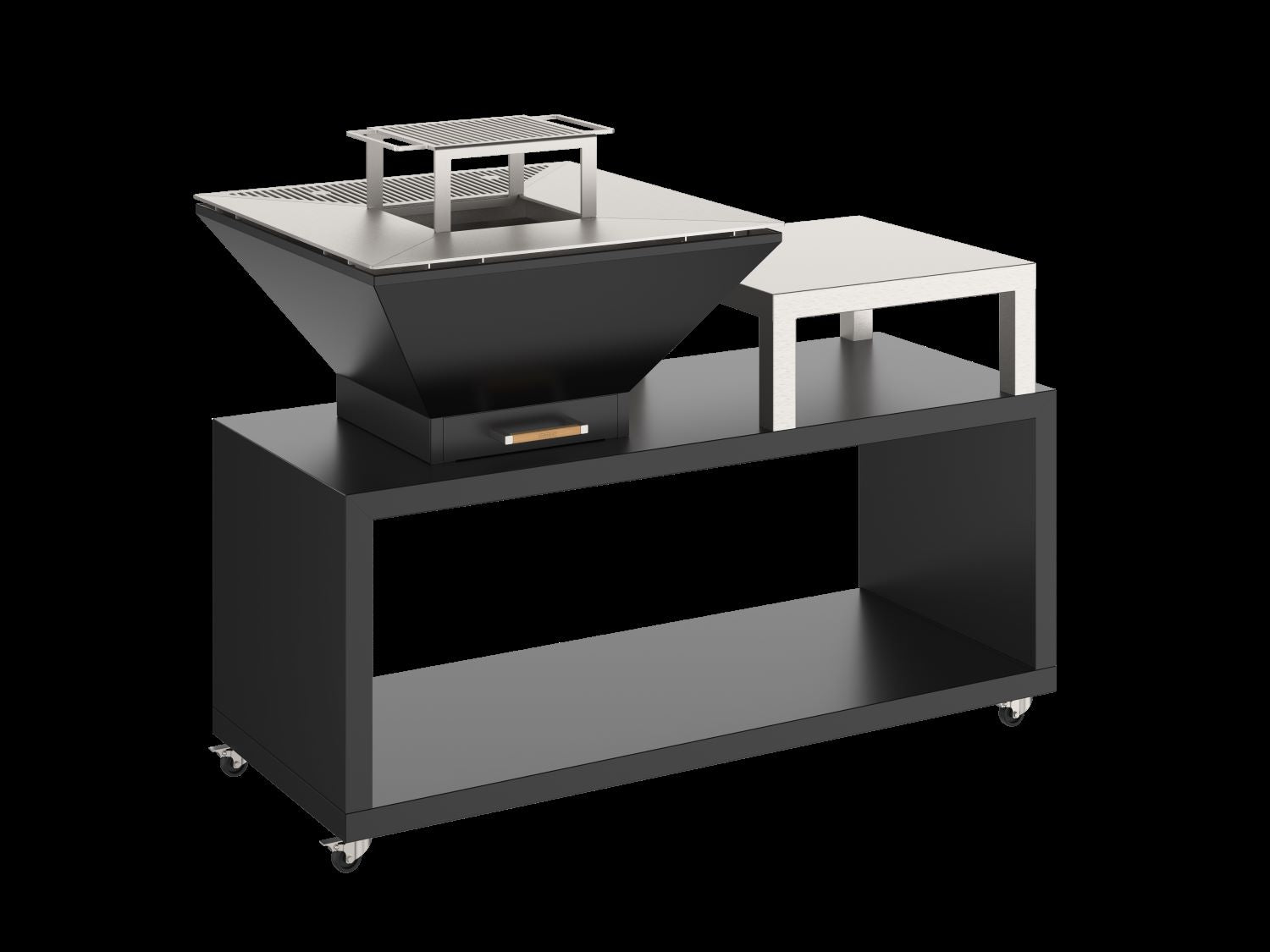 Oveneat OFP-WV-0027G Charcoal Grey Wood Fired BBQ Countertop Unit includes Cover,Cooking grill & Grilled Plate