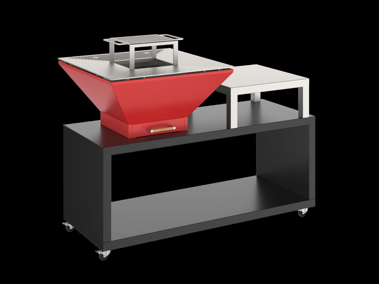 Oveneat OFP-WV-0027R Red Wood Fired BBQ Countertop Unit includes Cover,Cooking grill & Grilled Plate