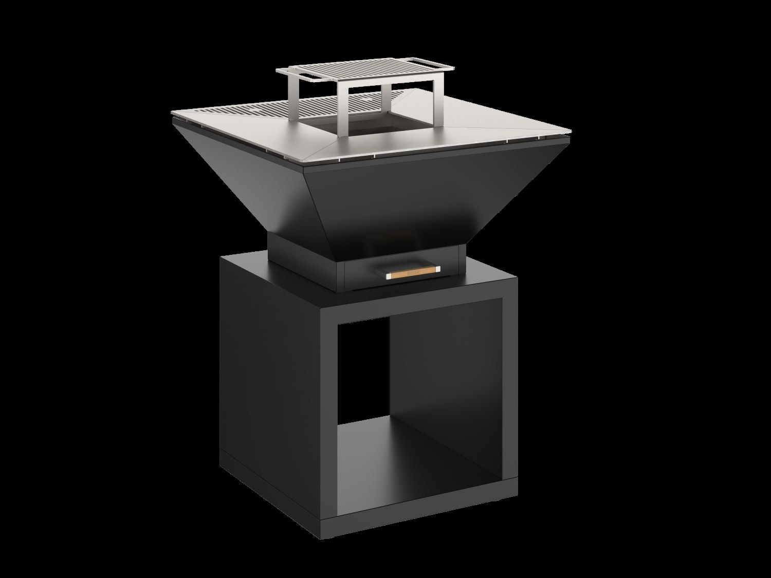 Oveneat OFP-WV-0027G Charcoal Grey Wood Fired BBQ Countertop Unit includes Cover,Cooking grill & Grilled Plate