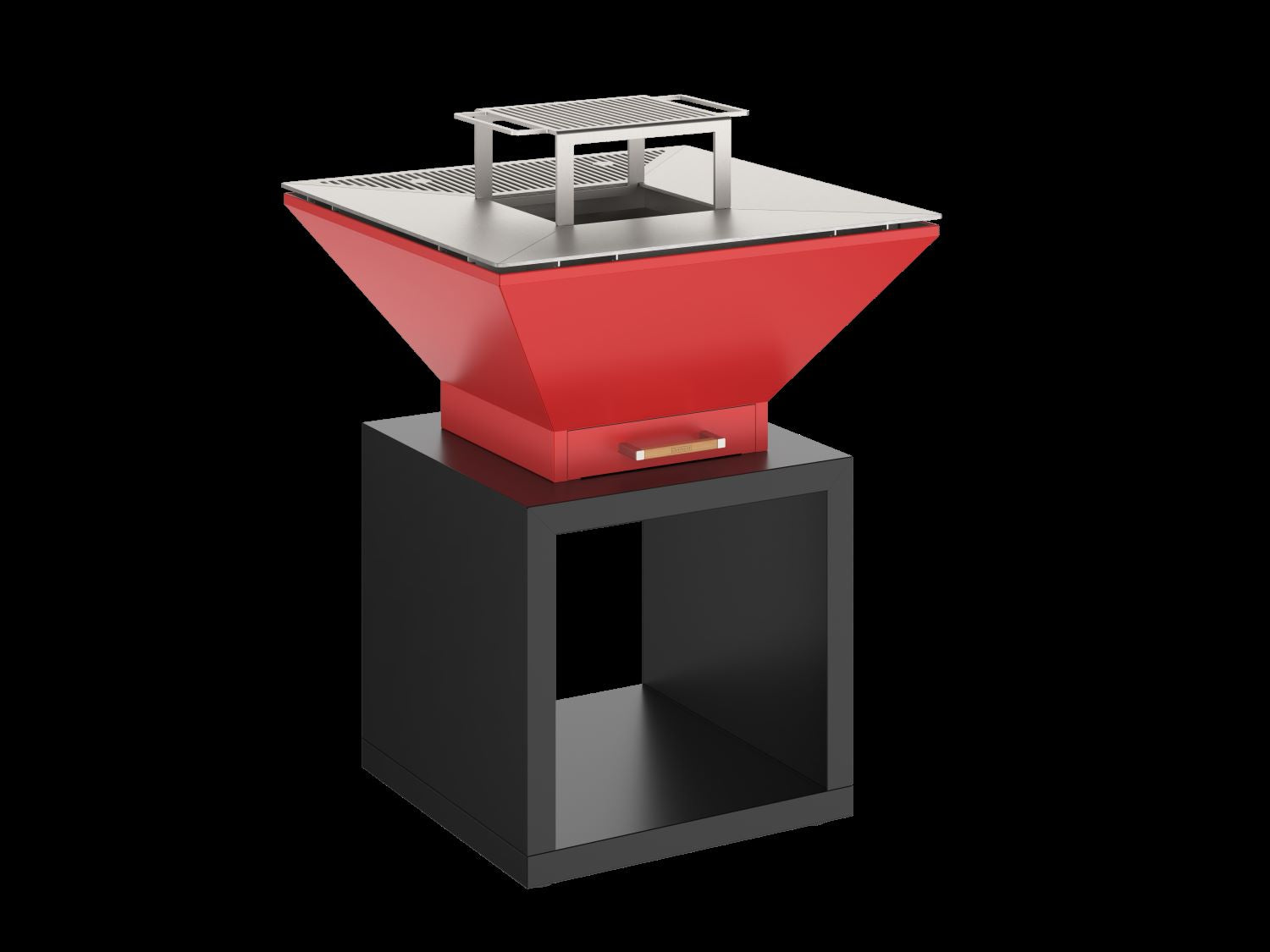 Oveneat OFP-WV-0027R Red Wood Fired BBQ Countertop Unit includes Cover,Cooking grill & Grilled Plate