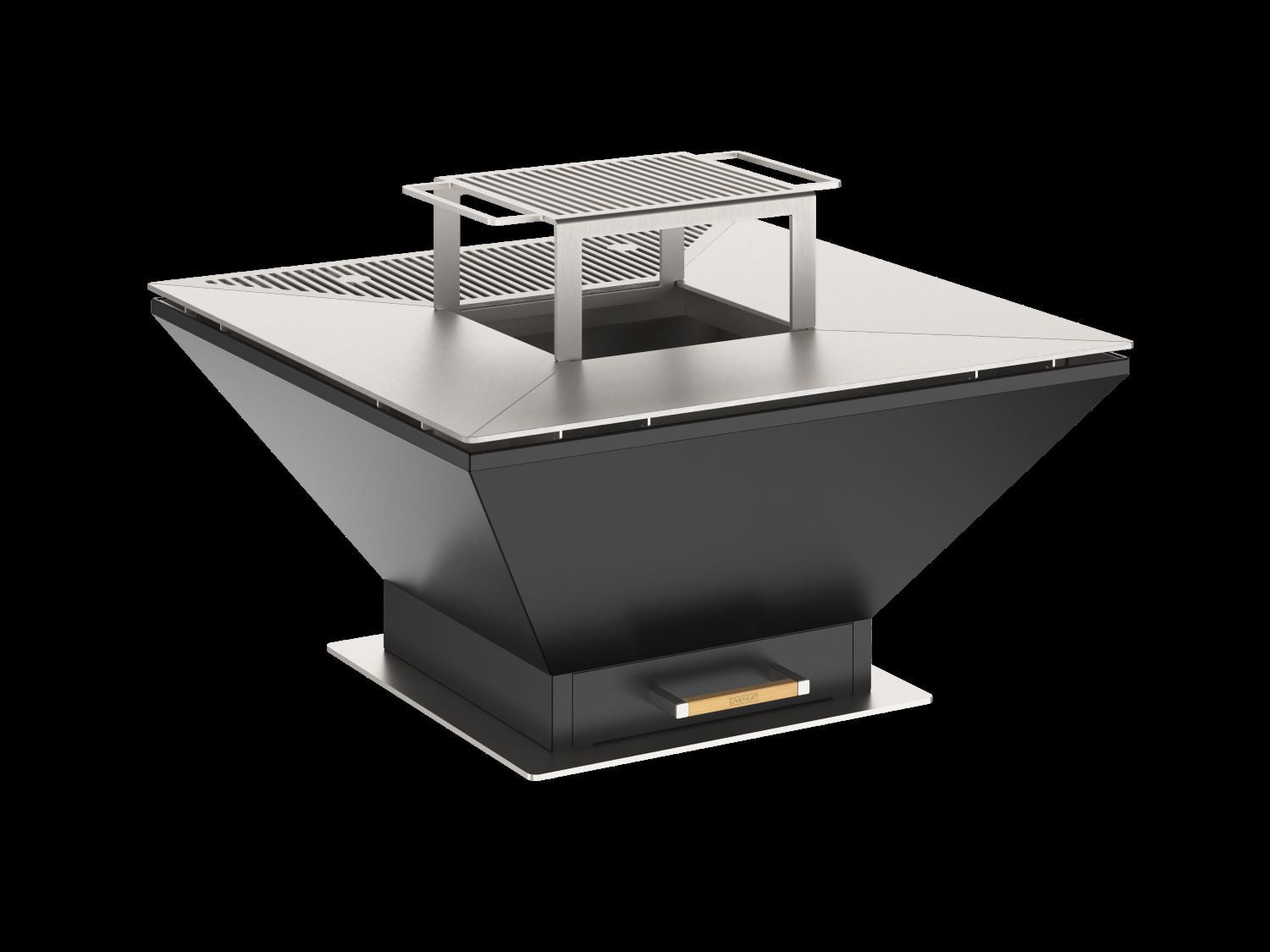 Oveneat OFP-WV-0027G Charcoal Grey Wood Fired BBQ Countertop Unit includes Cover,Cooking grill & Grilled Plate