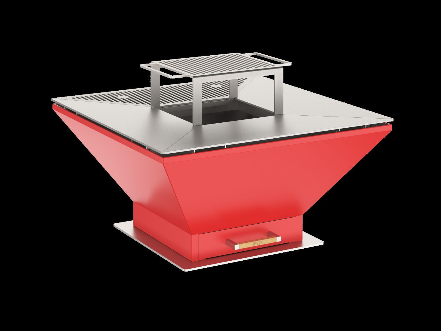 Oveneat OFP-WV-0027R Red Wood Fired BBQ Countertop Unit includes Cover,Cooking grill & Grilled Plate