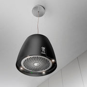 Airforce Ballerina Crisalide 47.5cm Island Cooker Hood with Touch Control & Digital Clock Satin Black Finish