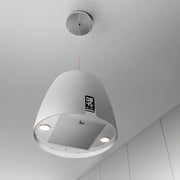 Airforce Ballerina Young 47,5cm Island Cooker Hood with Touch Control & Clock Display Satin White Finish