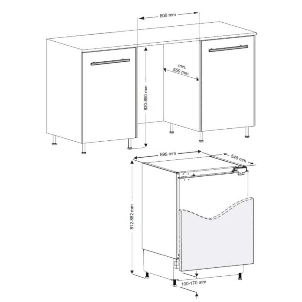 CDA CRI551 Integrated under counter fridge with ice box