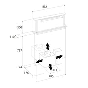 Airforce Downdraft 90cm POP-UP Downdraft Cooker Hood Touch Control in Stainless Steel Finish
