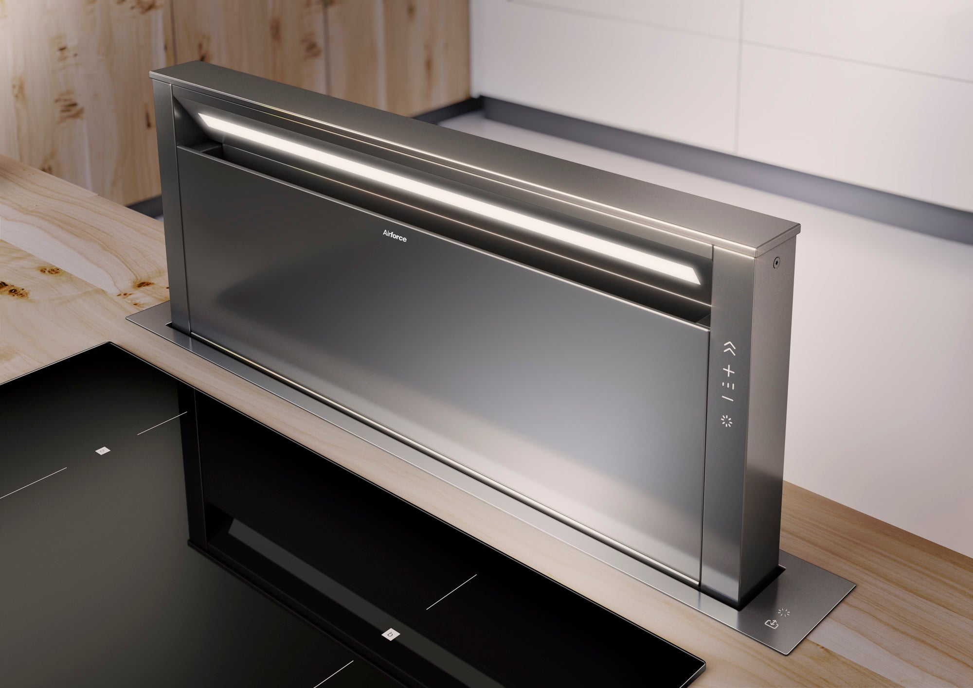 Airforce Downdraft 90cm POP-UP Downdraft Cooker Hood Touch Control in Stainless Steel Finish