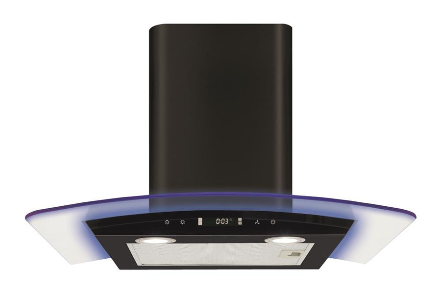 CDA EKP60BL Curved glass extractor with edge lighting