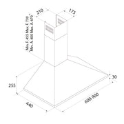 Airforce F0 S4 90cm Wall Mounted Cooker Hood Button Controls in Stainlass Steel Finish