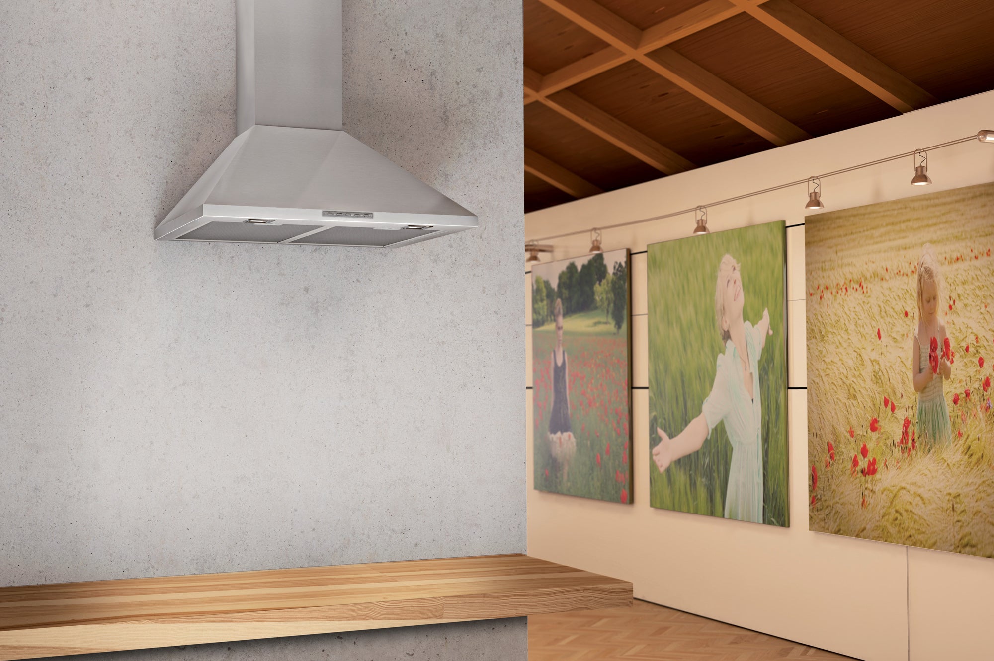 Airforce F0 S4 60cm Wall Mounted Cooker Hood Button Controls in Stainless Steel Finish