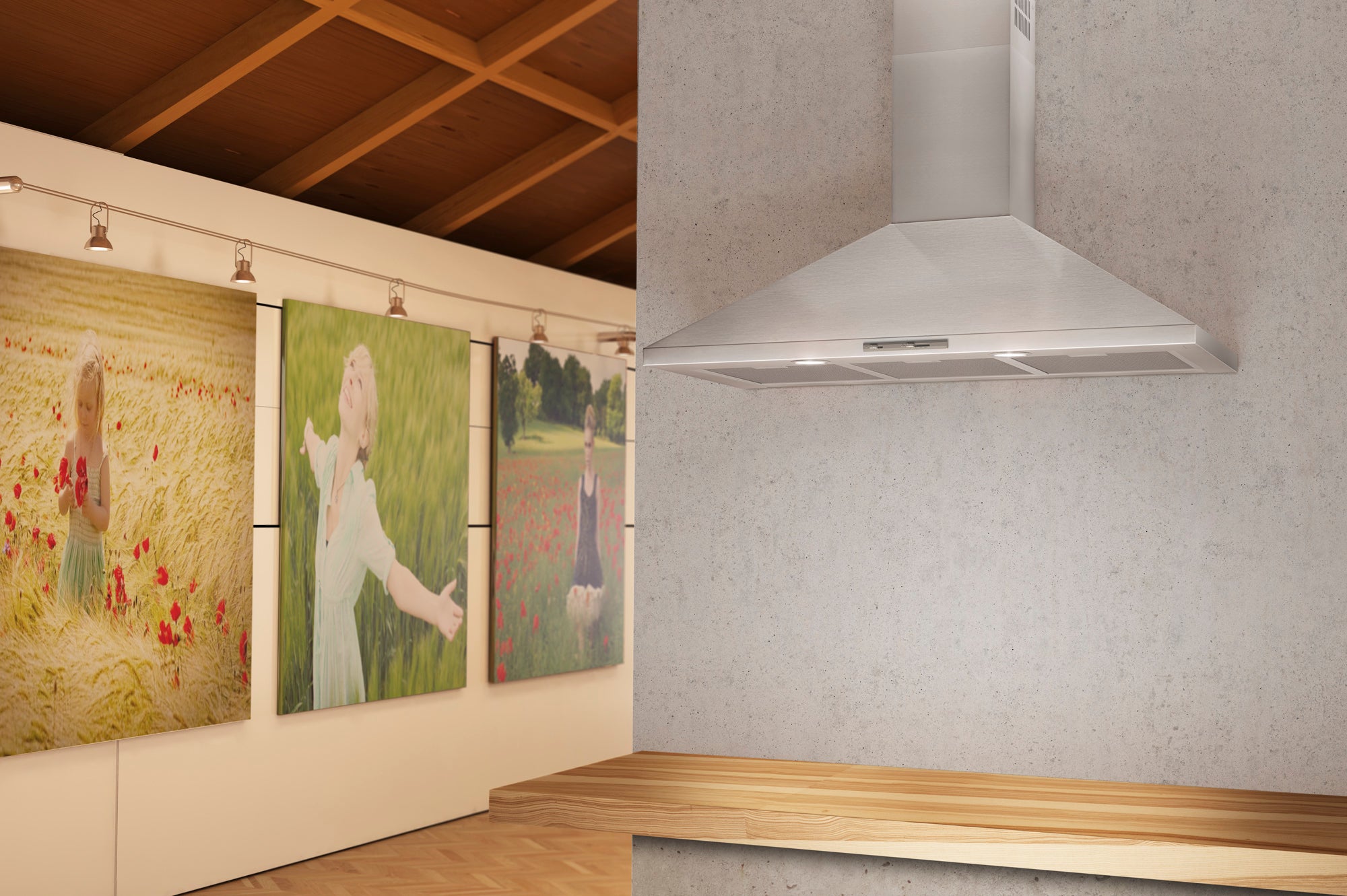 Airforce F0 D2 60cm Wall Mounted Cooker Hood with Slider Controls Stainless Steel Finish