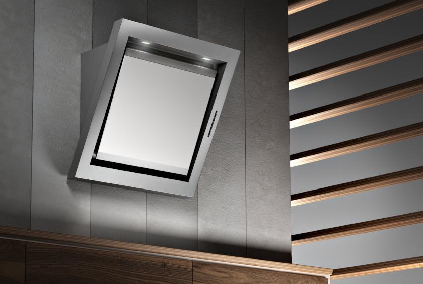 Airforce F113 60cm Stainless Steel and White Glass Touch Control Angled Cooker Hood with LED and Neon Lights