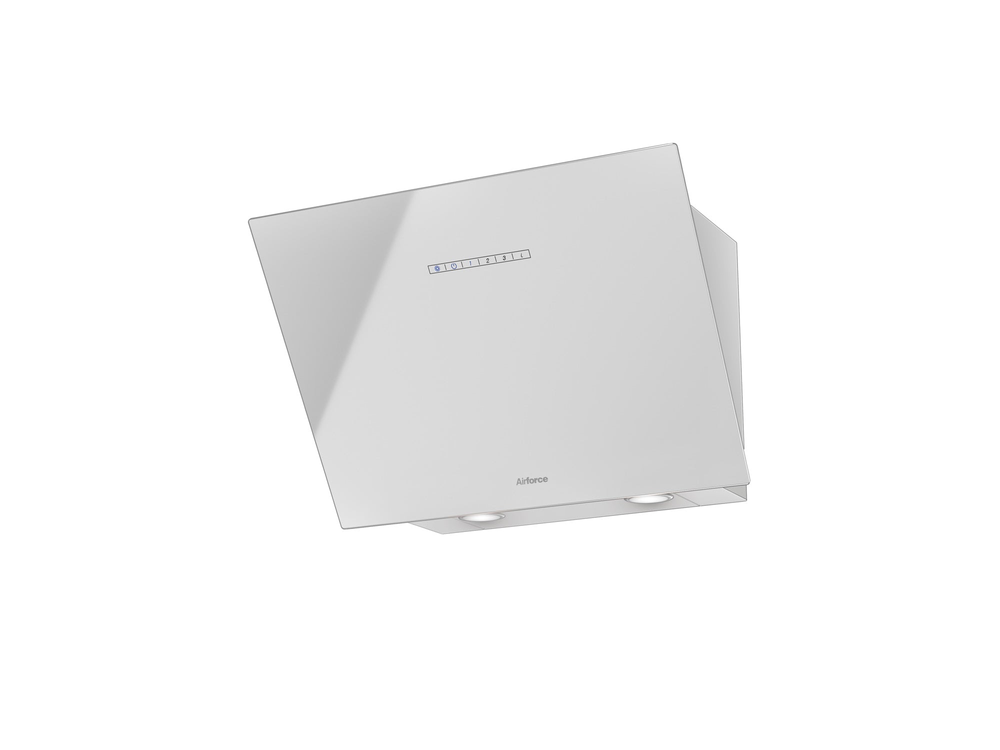 Airforce F203 90cm Automatic Angled Wall Mounted Cooker Hood - White Glass