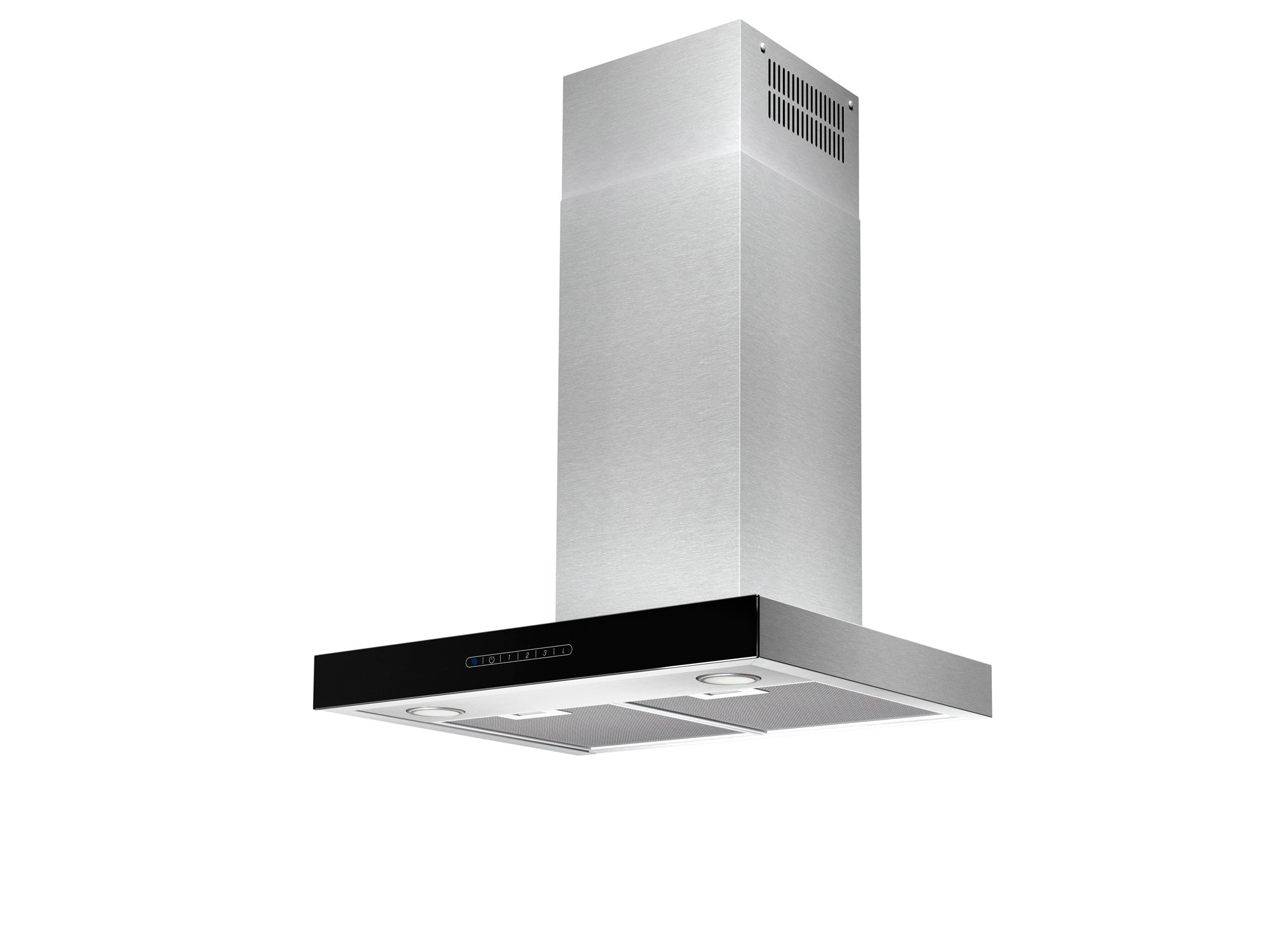 Airforce F205 60cm Wall Mounted Cooker Hood with Touch Control Black Glass Front with Stainless Steel Finish