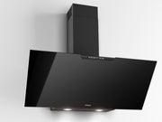 Airforce F212 80cm Angled Wall Mounted Cooker Hood with Soft Push Button Controls-Black Glass Finish