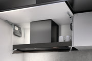 Airforce F300 120cm Built-In Cooker Hood with Smoked Glass Visor, Button Control in Black Satin Finish