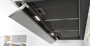 Airforce F300 120cm Built-In Cooker Hood with Smoked Glass Visor, Button Control in Black Satin Finish