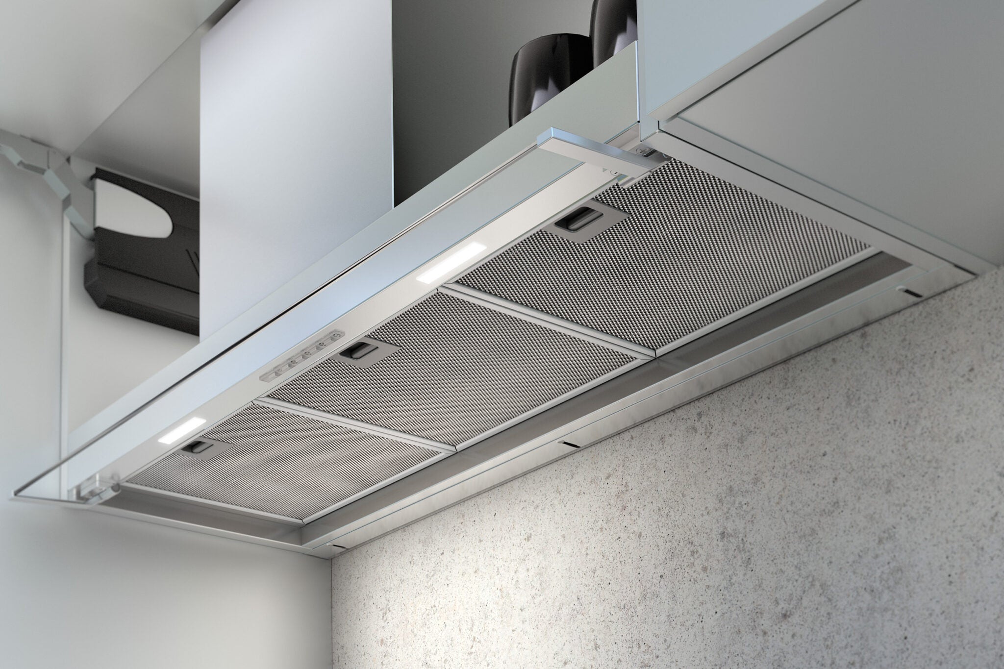 Airforce F300 60cm Built-In Cooker Hood with Glass Visor, Touch Control Button in Stainless Steel finish