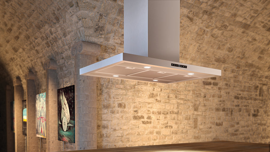 Airforce F97 90cm Island Cooker Hood with Touch Controls in Stainless Steel Finish