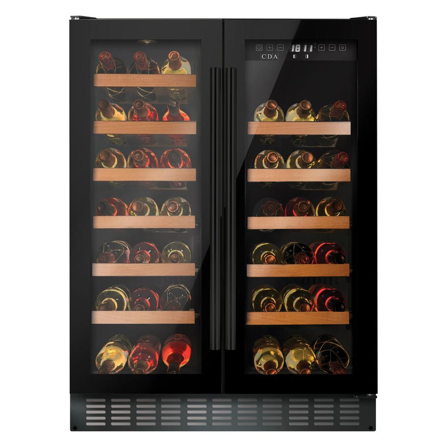 CDA FWC624BL Freestanding/under counter double door wine cooler