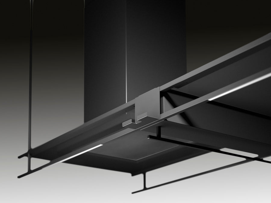 Airforce Frame 140cm Premium Island Designer Cooker Hood - Antracite Finish
