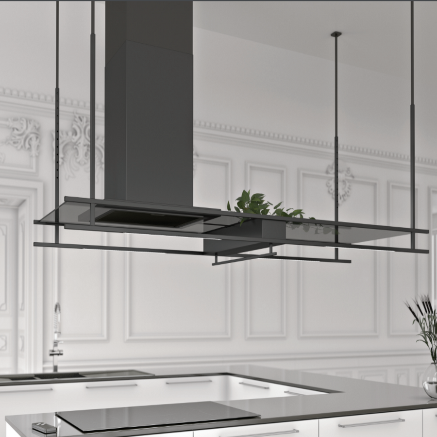 Airforce Frame 180cm Premium Island Cooker Hood - Antracite Finish