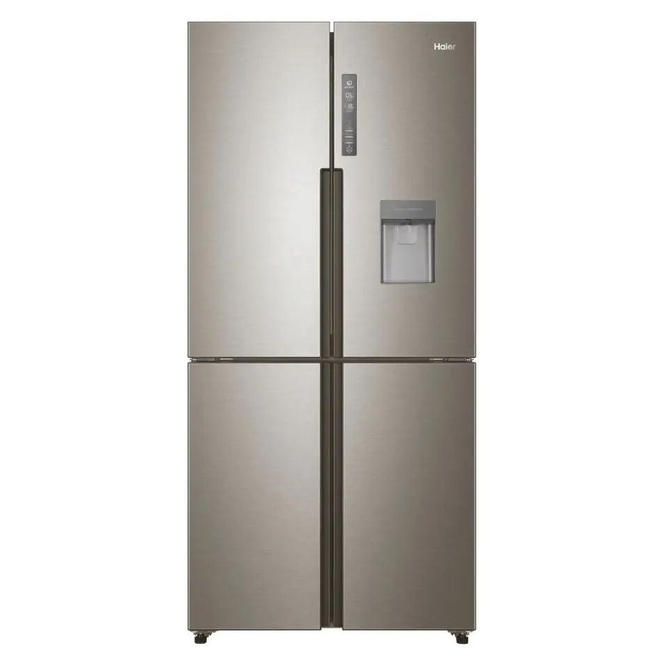 Clearance Haier GHTD456FHS8 83cm Platinum Inox Fridge Freezer with Water dispenser non plumbed